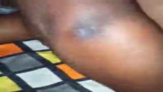 adorable black chick college teen with wired skin enjoyed raw and cumshooted.