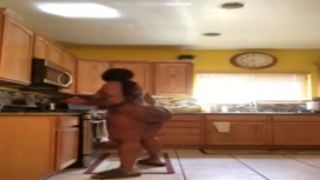 play alone cherokee monster booty cleaning kitchen nude