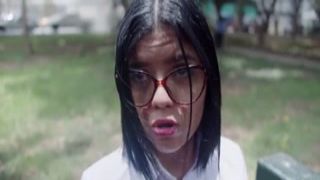 shy 18 year experienced with a monster sized ass doesn t go to class and is busted by a stranger with a giant big cock.