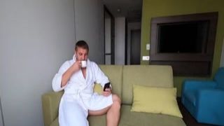 chick came out of the bathroom sex and ruined doggy style get cum flooded - homemade