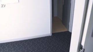 drilling the uber eats delivery youthful girl