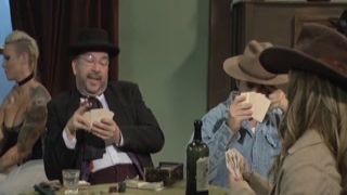 wild west lesbian ryan ryans forms 69 on bar counter