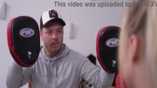 trainer and his group drilled a cute teen boxer youthful girl dpp dp 