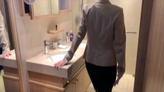 gorgeous clerk used by supervisor in restroom business bitch