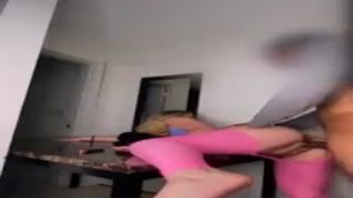 little platinum blonde get bred through her ripped leggings by a monster black throbbing dick bbc fuck 