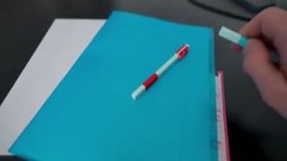 golden hair french young learner ready to do anything with her professor for her exams