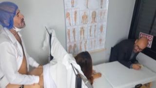 cuckold groom takes his bride to the doctor who had to do a gynecological exam 