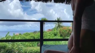 prick bouncing on a risky balcony on honeymoon in paradise projectfundiary