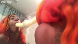 gagging deepthroat trainning