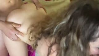 screwing my hotwife in a m&eacute;nage with a pal 