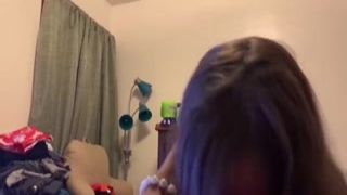 cute lesbian bestfriend comes into my room to slurp me off