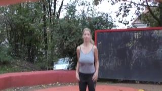 jump and running stripped in outdoor park by katerina-hartlova