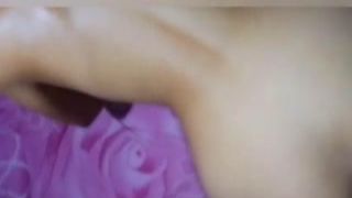 her husband calls her on the phone she tells him that she is in the gym