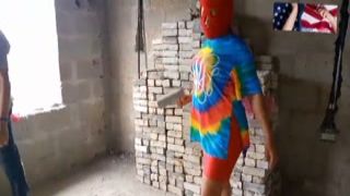 a visitor with a monster long inches prick came to visit his uncompleted house and spied me and my step mommy having sex and he joined us