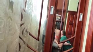 stepson promised to help step mom with the computer after seeding in shaved pussy