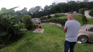 even the dog wanted to enter the scene with the rabuda - pamela pantera - enormous bambu