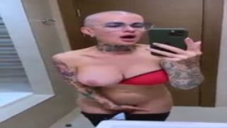at the hotel i m finger bang my pink slit with a tattoo doll with enormous giant tits