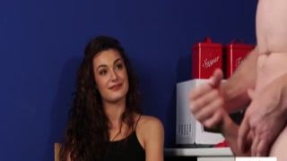 british office voyeur encourages sub to tug