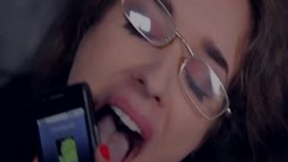 angry stunner in glasses with puffy nipples masturbates erect in the filthy alley