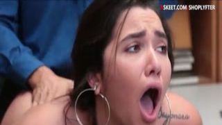 kinky dark haired fresh teen thief karlee grey discovered stealing merchandise on cctv and banged by lp officer