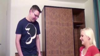 Shy looking redhead teen draws team sausage of her university guy