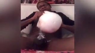 mannequin head giving me sloppy cream head until i bust a load